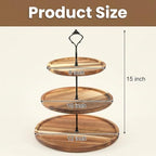 Elsjoy 3-Tier Acacia Wood Cupcake Stand, Large Rustic Dessert Display Tower - Image 2