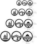 iwa concept Set of Masjid Al Aqsa, Masjid Al-Haram & Masjid An-Nabawi Islamic Wall Art | Wooden Acrylic Kaaba Wall Decor | Ramadan Decoration | Muslim Gift | (Small, Silver) - Image 6