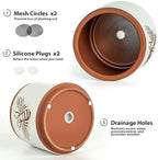 Terracotta Pots, 6+4 Inch Plant Pots, 2 Pcs with Drainage Holes - Image 5