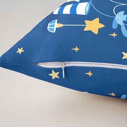 Erosebridal Happy Hanukkah Throw Pillow Covers Menorah Stars Candles Pillow Cases 24X24 Inch for Sofa Bed Couch,Chanukah Decorative Cushion Covers 2Pcs - Image 4