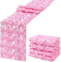 4 Pcs Rosette Table Runner 14x108 Inch for Wedding, Pink by Unknown