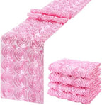 4 Pcs Rosette Table Runner 14x108 Inch for Wedding, Pink by Unknown