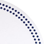Bodrum Pearls Round Embroidered Placemats Set of 4 – 15" Elegant Table Mats for Dining, Weddings & Special Occasions, Decorative, Wipe-Clean Vinyl Placemats, Pure White/Navy - Image 3
