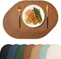 Homaxy Oval Heat Resistant Placemats Set of 8, Reddish Brown by Homaxy