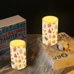 Maple Leaf Candles Battery Operated Flameless Candles with Remote Fall Decorations LED Fake Candles for Home Bedroom Harvest Holiday Thanksgiving Table Decor 3 inch Set of 2 - Image 6