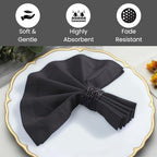 Hemstitch Cloth Dinner Napkins Cotton Set of 12 - Soft Durable Washable - Ideal for Farmhouse Parties Wedding Christmas Easter - Perfect Everyday Use Table Cloth Napkins 18x18 Grey - Image 3