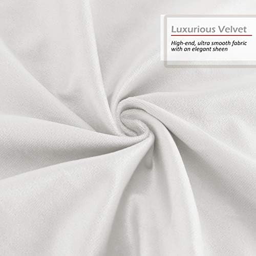 Nestl Throw Pillow Covers, Cozy Velvet Decorative Autumn Pillow Covers 22x22 Inches, Soft Solid Couch Pillow Covers for Sofa, Bed and Car, Set of 4 - White - Image 5