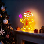 Gingerbread Man Neon Sign, Dimmable Gingerbread Christmas Decorations Lights LED Xmas Neon Light Signs for Bedroom Home Festival Living Room Kids Room Holiday Party Window New Year Decor & Gifts - Image 3