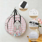 30 Inch Round Storage Bag 1 Pack,Funny Rabbits Butt Colorful Easter Eggs Waterproof Wreath Storage Container with Handles&Zipper Pink White Buffalo Tartan Closet Organizer Bags Garland Box - Image 5