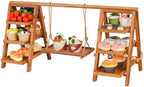 Cupcake Stand, 3 Tier Wood Cupcake Display Stand with Swing by Whiidoom