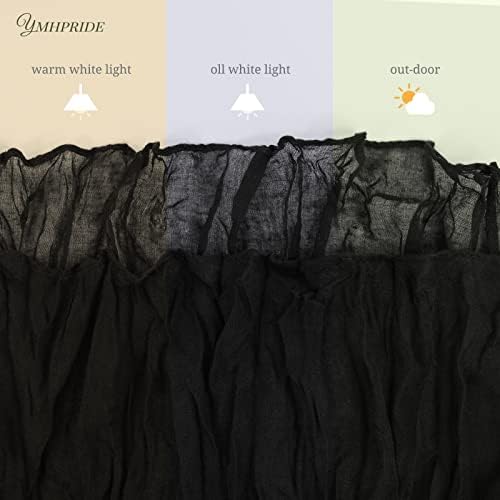 YMHPRIDE 12 Pack Cheesecloth Table Runner 35x120in Black Table Runner - Image 5