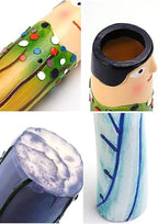 Spring Family Bud Vases, Resin Bohemian Family Vase, Girls Face Cute Hand Painted Vase, Cute Hand Character Vase, for Home Decor Living Room Personalized Decor (4PCS，b) - Image 2