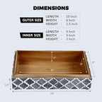 Handicrafts Home Decorative Storage Box with Lid, Moroccan Remote Control Holder Box, Wide Coffee Table Storage Organizer, Bone Inlay Resin Wooden Living Room Storage Box, Gray, 10 x 6 x 2.5 - Image 2