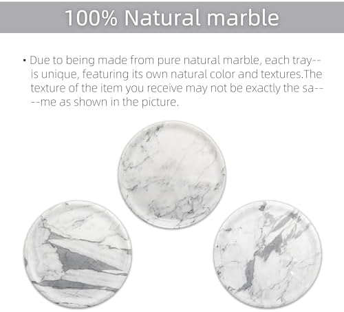 MARMOR Natural Calacatta Marble Tray, Luxury Vanity Tray for Bathroom Counter, Perfume Organizer, Jewelry Tray, Candle Holder Decor, Kitchen Countertop Organizer, Elegant Home Decorative Tray Gift - Image 4