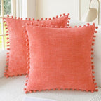 CaliTime Decorative Couch Throw Pillow Covers 22 X 22 Inches Living Coral by CaliTime