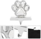 Hxezoc 2 Pack Dog Paw Christmas Stocking Holders 3D Silver Metal Mantel Pet Paw Stocking Hangers for Christmas Fireplace Mantel Decorations Christmas Holiday Supplies - Image 5