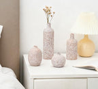Ceramic Vase Set of 4, Classic Stone Style Small Vases Home Decorations for Table Shelf Office Centerpieces Decor - Image 6