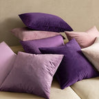 MIULEE 26x26 Inch Pack of 2 Euro Velvet Throw Pillow Covers Eggplant Purple - Image 3