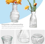 Glass Bud Vases Set of 16 - Assorted Small Mini Glass Vases for Flowers, Crystal Vintage Vase Set, Bulk Centerpieces for Table Décor, Wedding, Home and Events (Clear, 16 Pcs) - Image 4