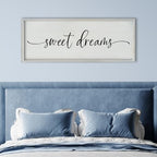 SRSZHIYUE Bedroom Above Bed Wall Decor Minimalist Sweet Dreams Sign 40''×15'' Large Romantic Modern Farmhouse Plaque Master Bedroom Guest Room Couples Wall Hanging Decoration?White? - Image 4