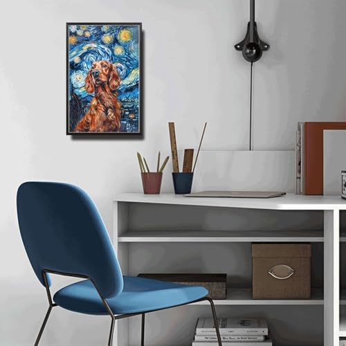 Metal Sign Tin Sign Vintage Wall Art Irish Setter Starry Night Setter Lively Setter in A Night Sky for Home Irish Pubs and Seasonal Displays Rustproof Aluminum 8×12 Inches with Metal Frame - Image 5