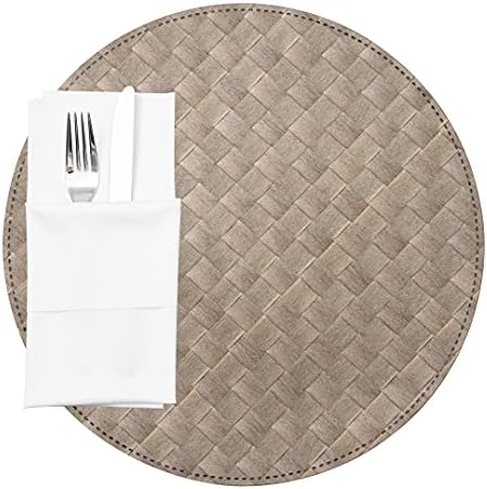 Restaurantware Round Brown Light Placemat, 15 in, 6 Pack by Restaurantware