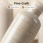 White Rustic Ceramic Vase Set of 3, Farmhouse Vase for Home Decor - Image 4