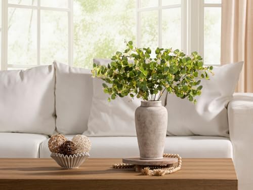 Ceramic Large Flower Vase, Rustic Vase Tall Farmhouse Decorative Vase Floral Pottery Vases for Home Decor Table Living Room Entryway Mantel Bedroom Bathroom Kitchen - 11" D - Image 5