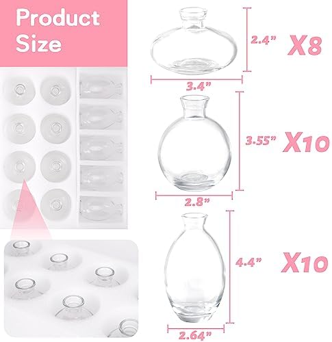 28 Clear Bud Vases in Bulk, Glass Small Bud Vase for Centerpieces - Image 2