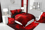 Erosebridal 3D Red Rose Comforter King,Romantic Floral Down Comforter for Girls Women Valentine's Day Gift,Ombre Botanical Flowers Bedding Soft Microfiber 3Pcs Quilted Duvet (1 Quilt+2 Pillow Cases) - Image 7