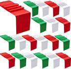 Preboun 30 Pack Red Green and White Table Runner Christmas Satin Table Runners Bulk 12 x 108 Inch Long Satin Silky Xmas Table Runner for Wedding Banquet Graduations Birthday Party Decoration by Preboun