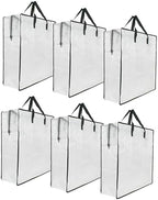 6 Pack Clear Storage Bags with Zipper and Handles, Blanket Bags For Closet Storage, Moving and Packing Supplies for College, Underbed Storage Organizer for Clothes Pillow Bedding Christmas Wreath by GONGKANGYUAN