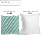 Nestl Throw Euro Pillow Covers, Cozy Velvet Decorative Pillow Covers 26 x 26 Inches, Soft Solid Couch Pillow Case for Sofa, Bed and Car, Set of 4 - Aqua Light Blue - Image 2