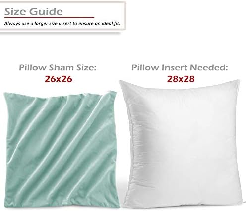 Nestl Throw Euro Pillow Covers, Cozy Velvet Decorative Pillow Covers 26 x 26 Inches, Soft Solid Couch Pillow Case for Sofa, Bed and Car, Set of 4 - Aqua Light Blue - Image 2