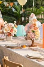 TINGE TIME Artificial Wedding Flower Combo, Rose Peony Blush Champagne - Image 7