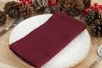 PurpleEssences Hemstitch Cloth Napkins 18x18 in Set of 12 - Burgundy - Image 2