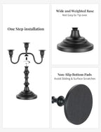 NUPTIO Candelabra Black Candlestick Holder: Taper Candle Holders Bulk - Image 3