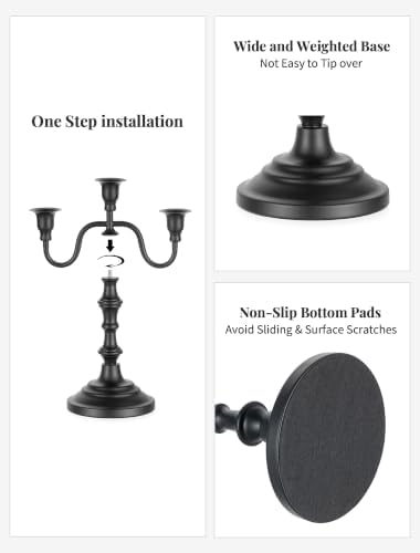 NUPTIO Candelabra Black Candlestick Holder: Taper Candle Holders Bulk - Image 3