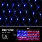 YULIANG LED American Flag Lights,6.5ft*3.2ft Waterproof Led Flag Net Light Outdoor for 4th of July Decorations,Independence Day,Memorial Day, Festival, Garden,Outdoor Christmas Decoration - Image 3