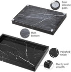 Marble Bathroom Vanity Tray, Black Marquina, 12"x 8" x1.2" - Image 3