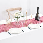 12 Pack Dusty Rose Cheesecloth Table Runner,20x120 in Table Runner - Image 4