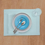 Solino Home 100% Pure Linen Dinner Napkins Aqua Blue, 20 x 20 in, Set of 4 - Image 2
