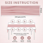 MDS Pack of 5 | Dusty Pink | 14ft Chiffon Table Runner 29x170 Inches Long Romantic Rustic Sheer Gauze Runner for Wedding Bridal Shower Birthday Banquets Engagement Spring Easter Boho Decorations - Image 3