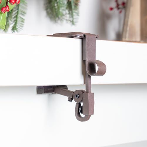 Fireplace Stocking and Garland Hanger with Two Hooks (3 Pack - Brown) - Image 3