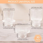 30 Pcs Glass Candlestick Holders Tealight Candle Holders, Double Side Taper Candle Holders for Dining Table Decor Birthday Centerpiece Wedding, Clear - Image 2
