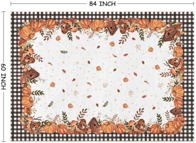 Artoid Mode Buffalo Plaid Pumpkins Mushrooms Birdhouse Leaves Fall Area Rug, Autumn Thanksgiving Home Decor Low-Profile Washable Area Rugs for Entryway Bedroom Living Room Laundry Room Indoor 5x7 Feet - Image 3