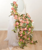 Artificial Flower Garland 2pcs 5.4ft Rose & Hydrangea Vine, Champagne Pink - Image 6