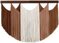 Jditngp Large Macrame Wall Hanging Tapestry,Boho Wall Art Decor Chic Bohemian Handmade Cotton Rope Woven Tapestry Home Decoration for Living Room Bedroom Apartment (31.5"WX29.5"L)Brown Beige Tassels by JditngpRoundBackdropCover