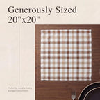 Urban Villa Cloth Napkins Cotton 20x20 (Set of 12) Taupe/Chocolate - Image 6
