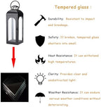 Bdor 20 Inch Outdoor Indoor Lantern Decor Black Metal Candle Lantern 1 Pack - Image 5